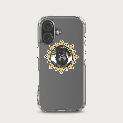Clear iPhone Case with the Bumba dog badge