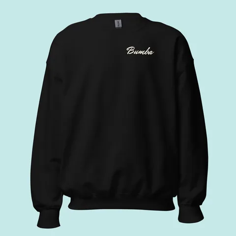 Crewneck Sweatshirt with the Bumba Original Bumba dog badge