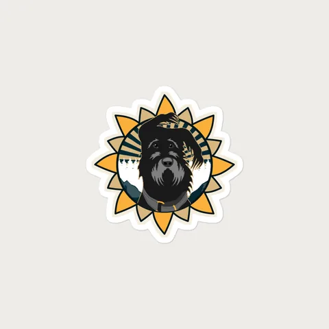 Sticker with the Bumba dog badge