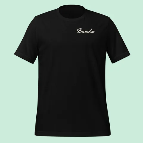 Classic Tee with the Groovy Bumba Bumba dog badge