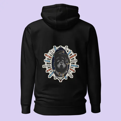Premium Hoodie with the Moonwalker Bumba dog badge