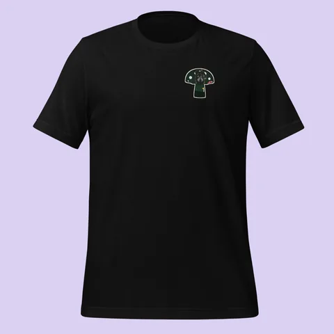 Classic Tee with the Shroom Valley Bumba dog badge